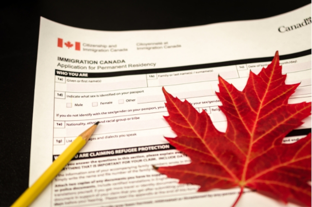 photo of Canada immigration papers