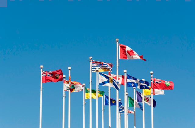 Provincial and Canadian flags