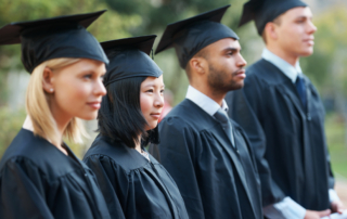 photo of graduate students in line